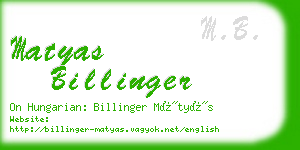 matyas billinger business card